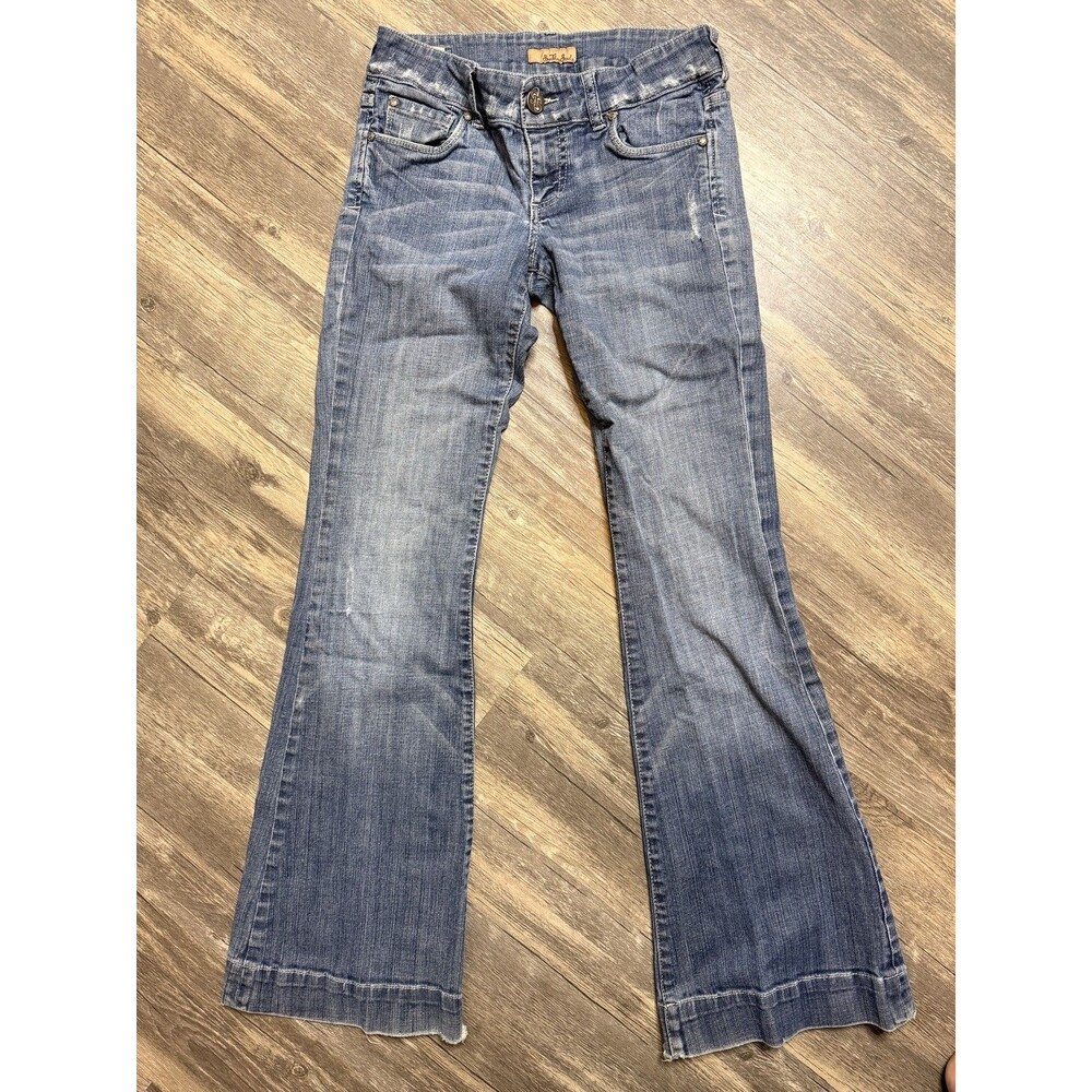 Silver Jeans Tia Flare Leg Jeans Womens 29 Blue Distressed Low Rise Y2K Boho